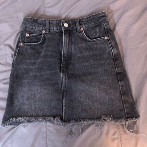 Dark Grey Denim Skirt